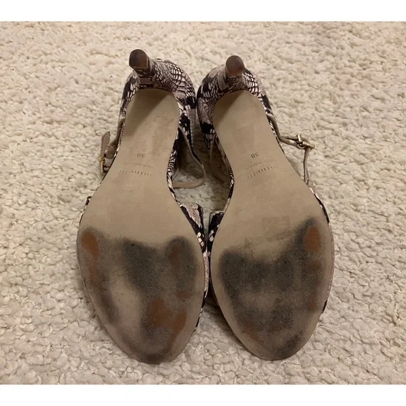 Minelli Python Leather Heeled Sandals - Picture 4 of 5